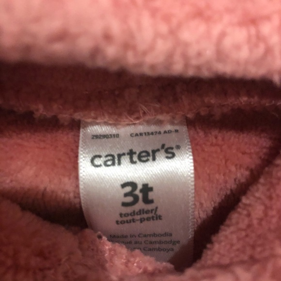 Carter’s Plush Hoodie Size 3T - Picture 4 of 5